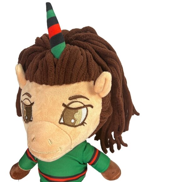 The Black Unicorn Doll Plush Dreds Boy Green Shirt Stuffed Animal - Picture 4 of 10